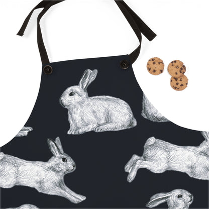 Black Hopping Bunny Apron