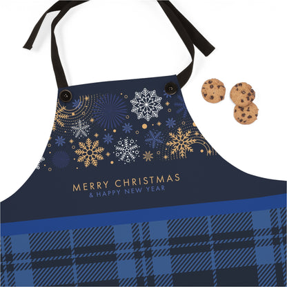 Blue Plaid Christmas Apron