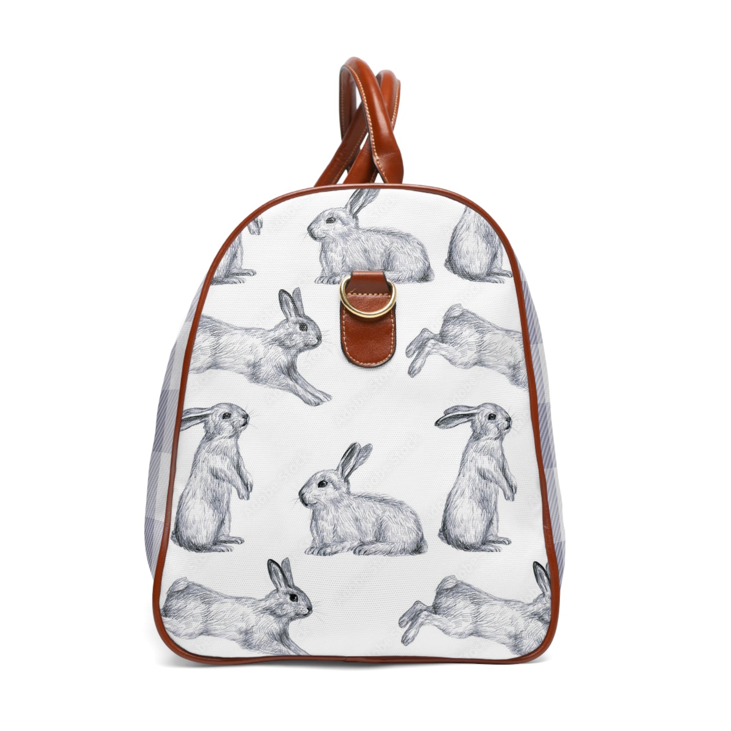 Buffalo check and Hopping Bunny Waterproof Travel Bag