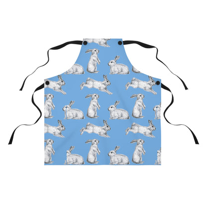 Hopping Bunnies French Blue Apron