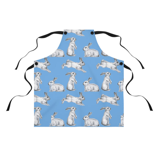 Hopping Bunnies French Blue Apron