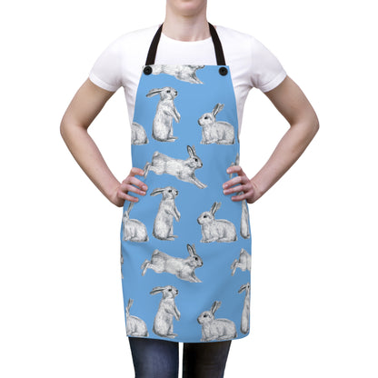 Hopping Bunnies French Blue Apron