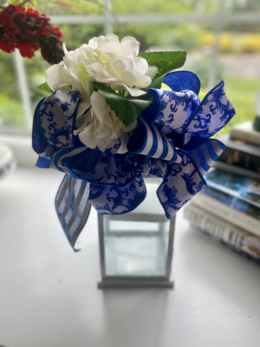 Blue Chinoiserie Floral Lantern