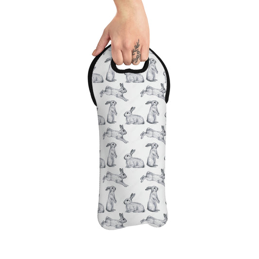 Hopping Bunnies Wine Tote Bag