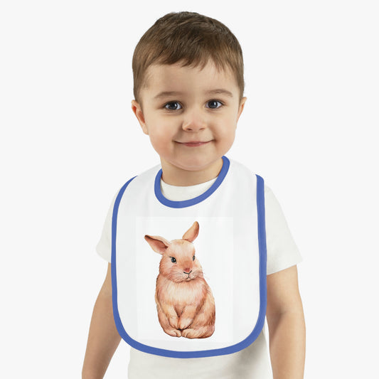 Baby Bunny Contrast Trim Jersey Bib